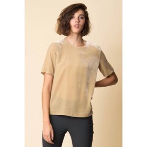Vince Velvet Short Sleeve Tee in Dill